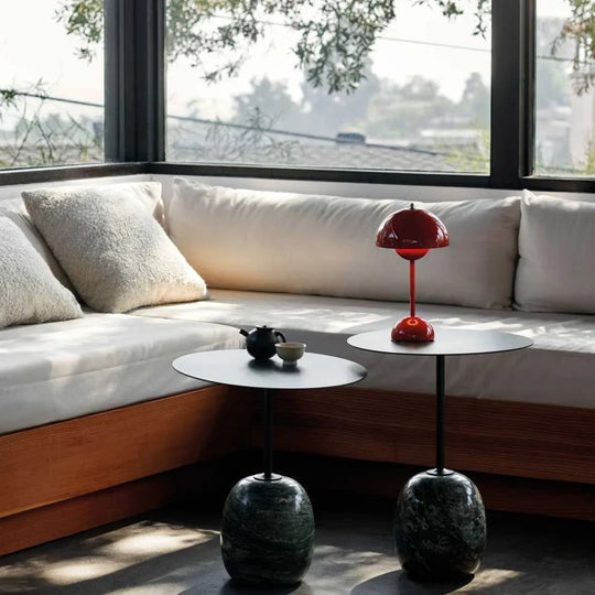 LED Table Lamp - White Dome - Rechargeable