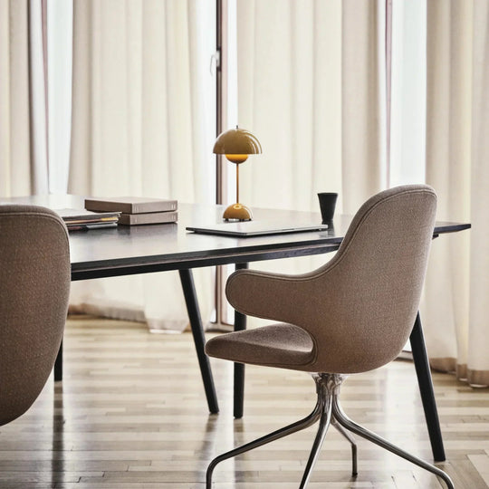 LED Table Lamp - White Dome - Rechargeable