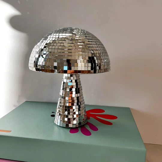 Metal Table Lamp - Mushroom Design - Reflective Tiles - Luvonic