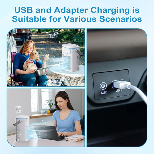 Mini Air Cooler - Portable Design - Adjustable Settings