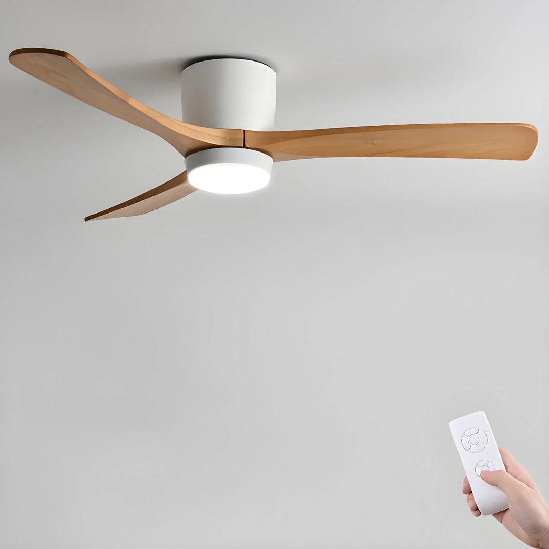Ceiling Fan Light - Wooden Blades - LED Lighting - Luvonic
