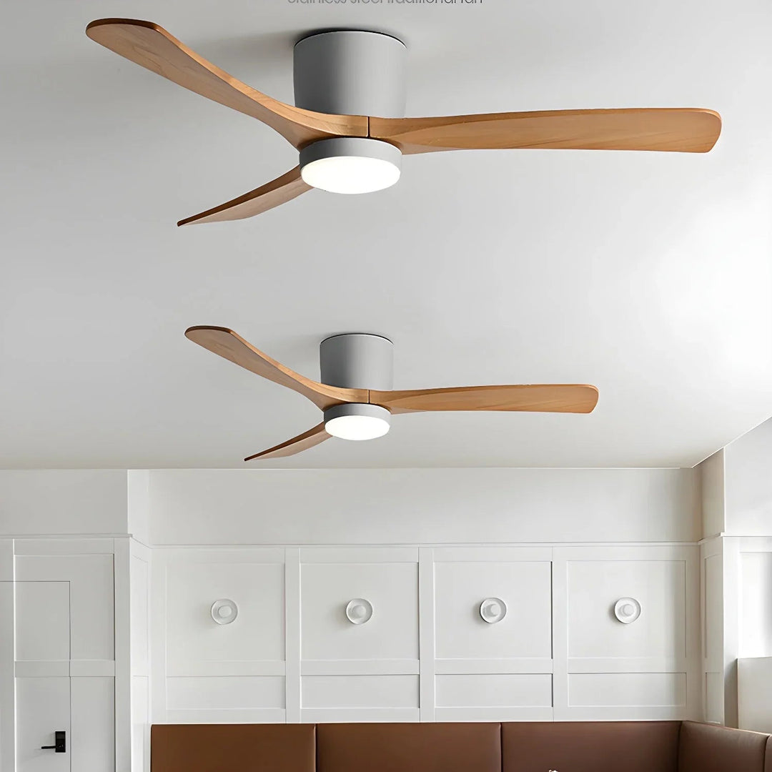 Ceiling Fan Light - Wooden Blades - LED Lighting - Luvonic