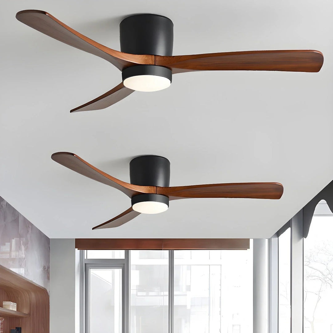 Ceiling Fan Light - Wooden Blades - LED Lighting - Luvonic