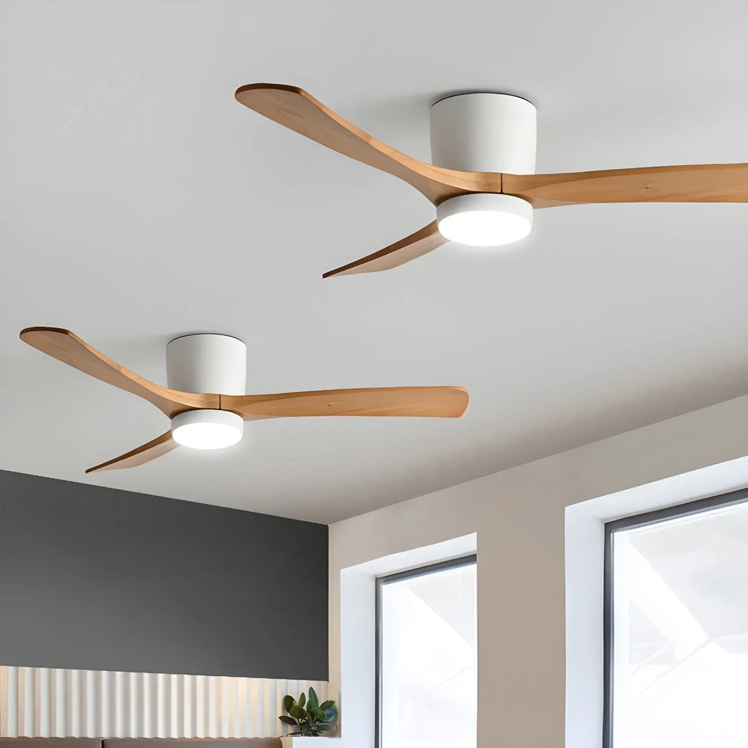 Ceiling Fan Light - Wooden Blades - LED Lighting - Luvonic