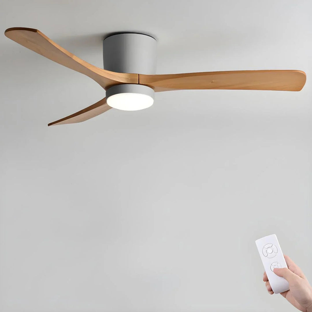 Ceiling Fan Light - Wooden Blades - LED Lighting - Luvonic
