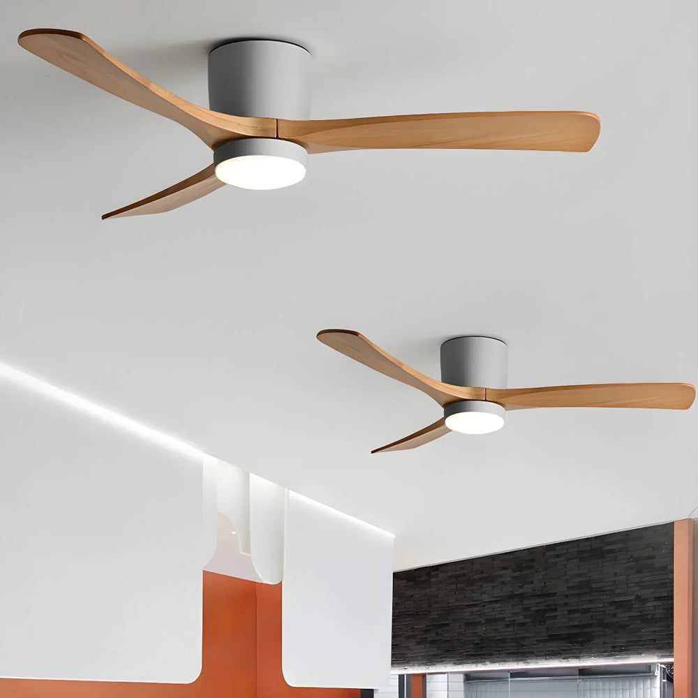 Ceiling Fan Light - Wooden Blades - LED Lighting - Luvonic