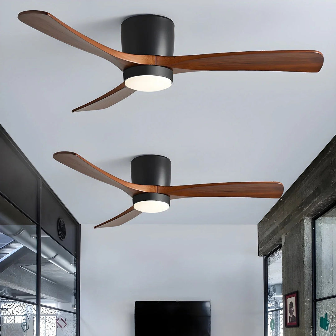 Ceiling Fan Light - Wooden Blades - LED Lighting - Luvonic