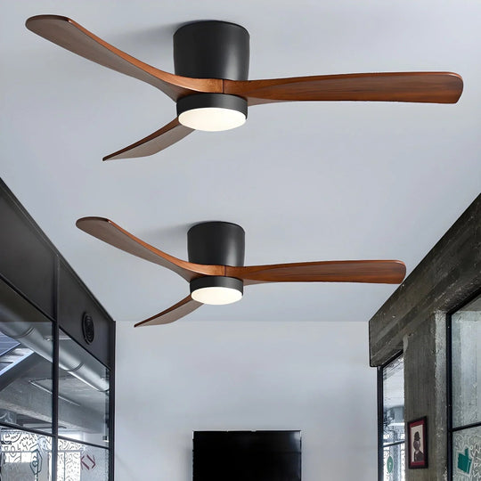 Ceiling Fan Light - Wooden Blades - LED Lighting - Luvonic