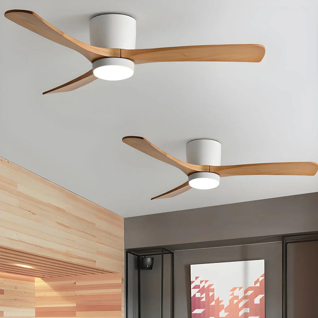 Ceiling Fan Light - Wooden Blades - LED Lighting - Luvonic