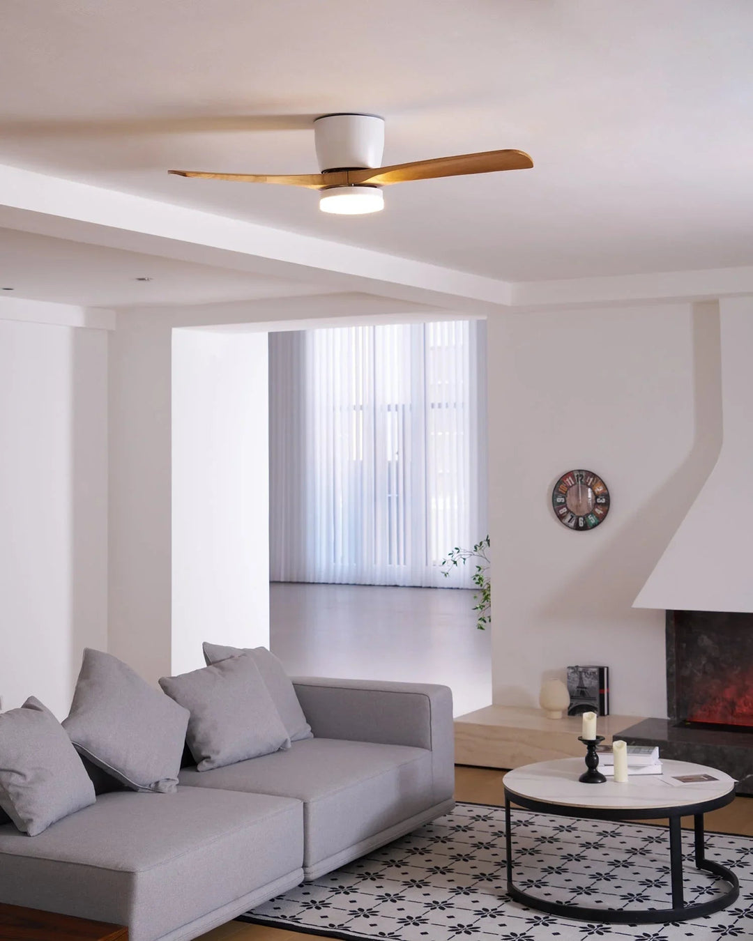 Ceiling Fan Light - Wooden Blades - LED Lighting - Luvonic