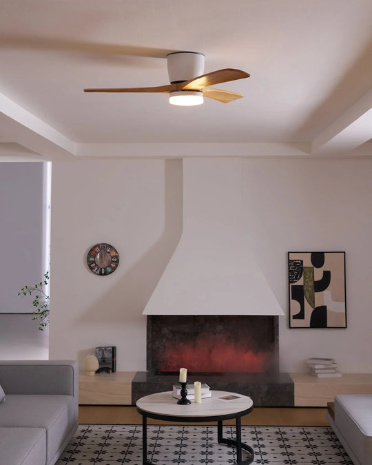 Ceiling Fan Light - Wooden Blades - LED Lighting - Luvonic