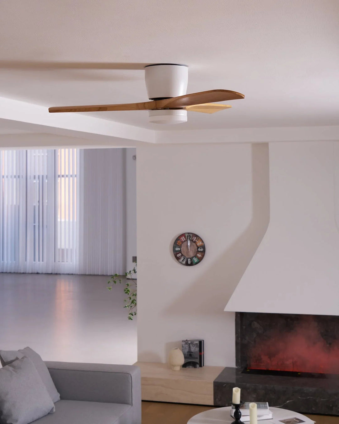 Ceiling Fan Light - Wooden Blades - LED Lighting - Luvonic