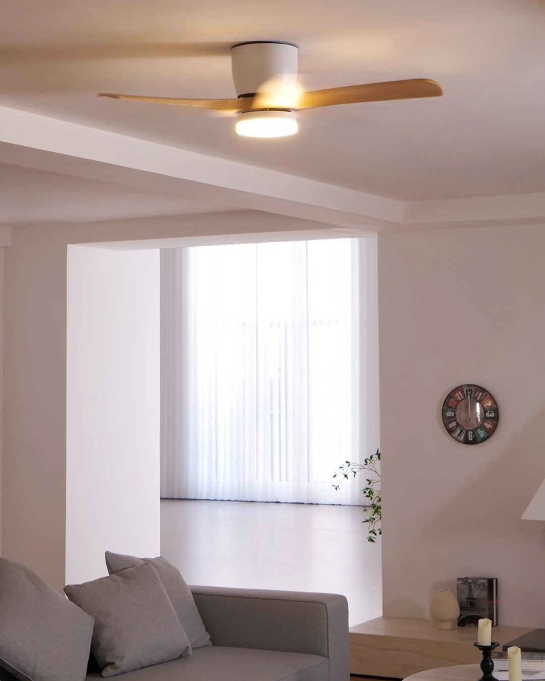 Ceiling Fan Light - Wooden Blades - LED Lighting - Luvonic