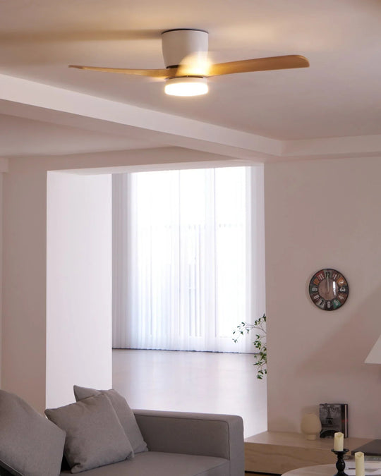 Ceiling Fan Light - Wooden Blades - LED Lighting - Luvonic