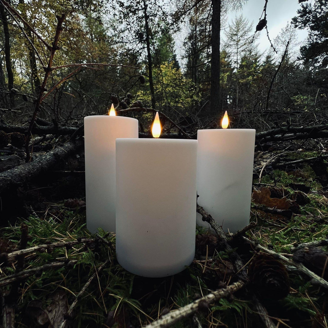 Outdoor LED Candle Set - Flameless Pillar Candles