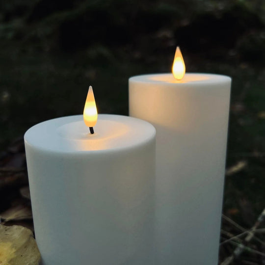 Outdoor LED Candle Set - Flameless Pillar Candles