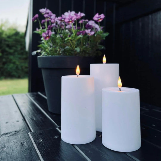 Outdoor LED Candle Set - Flameless Pillar Candles