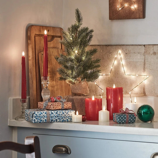 Pre-Lit Mini Christmas Tree - LED Lights - Frosted Branches