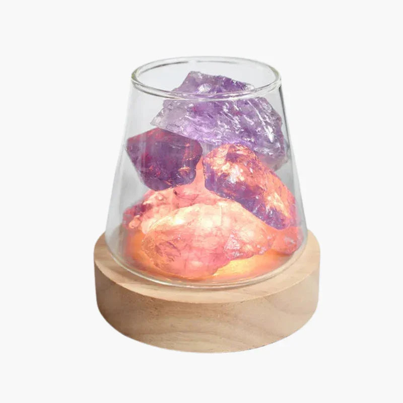 Rock Lamp - Iron Frame - Tabletop Light