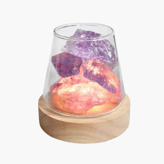 Rock Lamp - Iron Frame - Tabletop Light