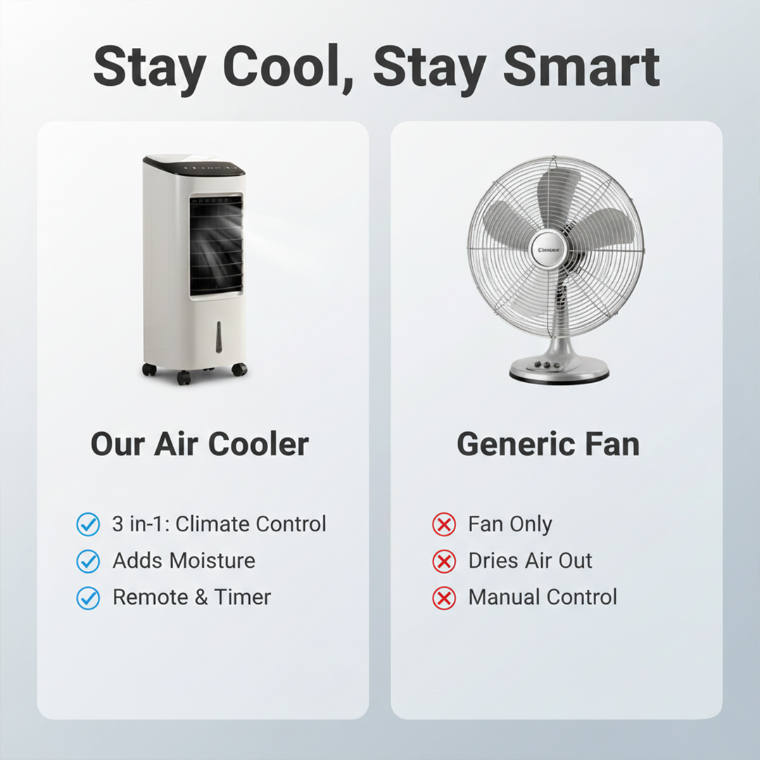 Air Cooler with Humidifier Function and Remote Control