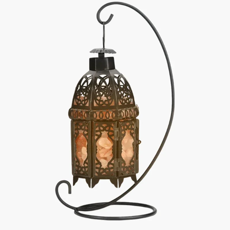Salt Rock Lamp - Iron Frame - Tabletop Light