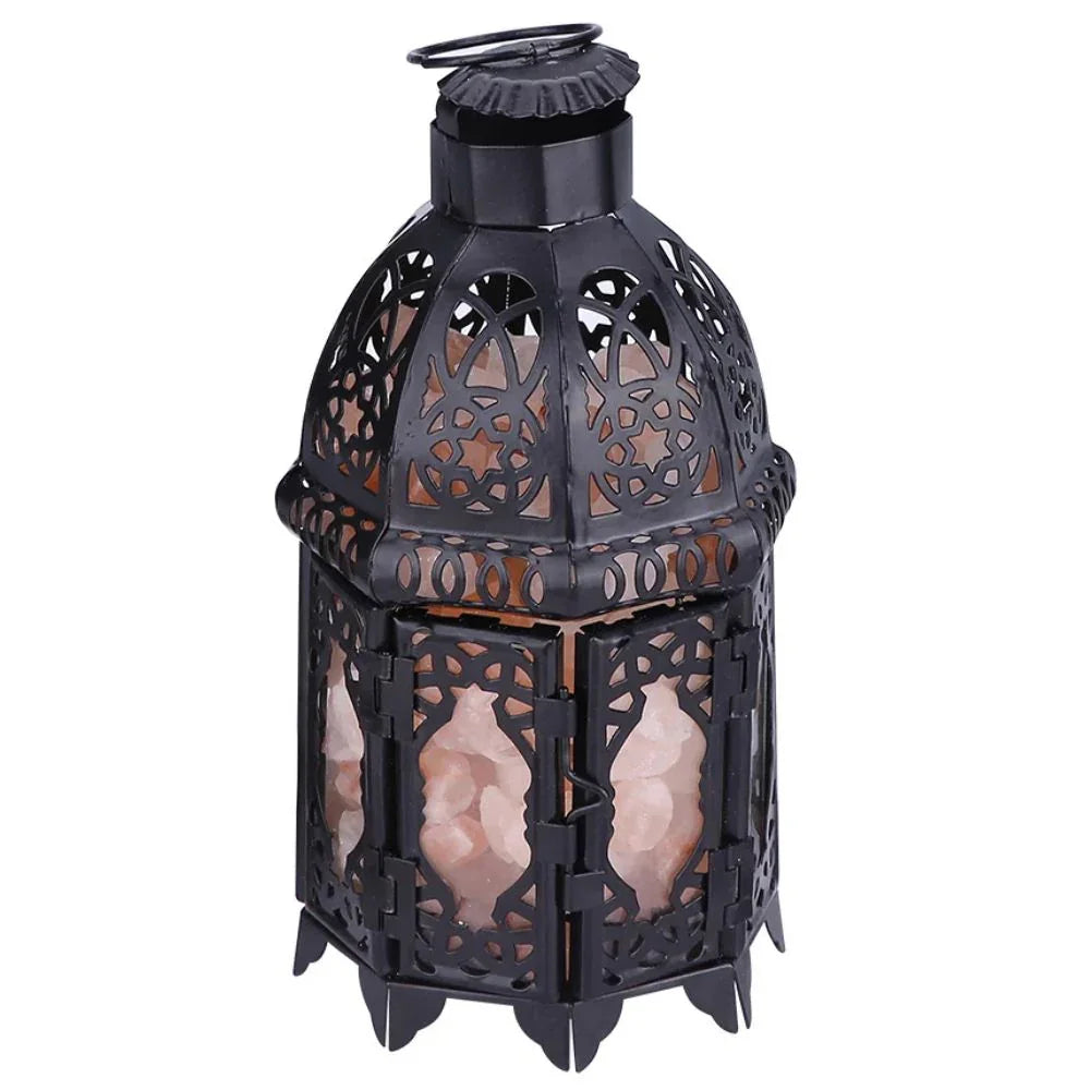 Salt Rock Lamp - Iron Frame - Tabletop Light
