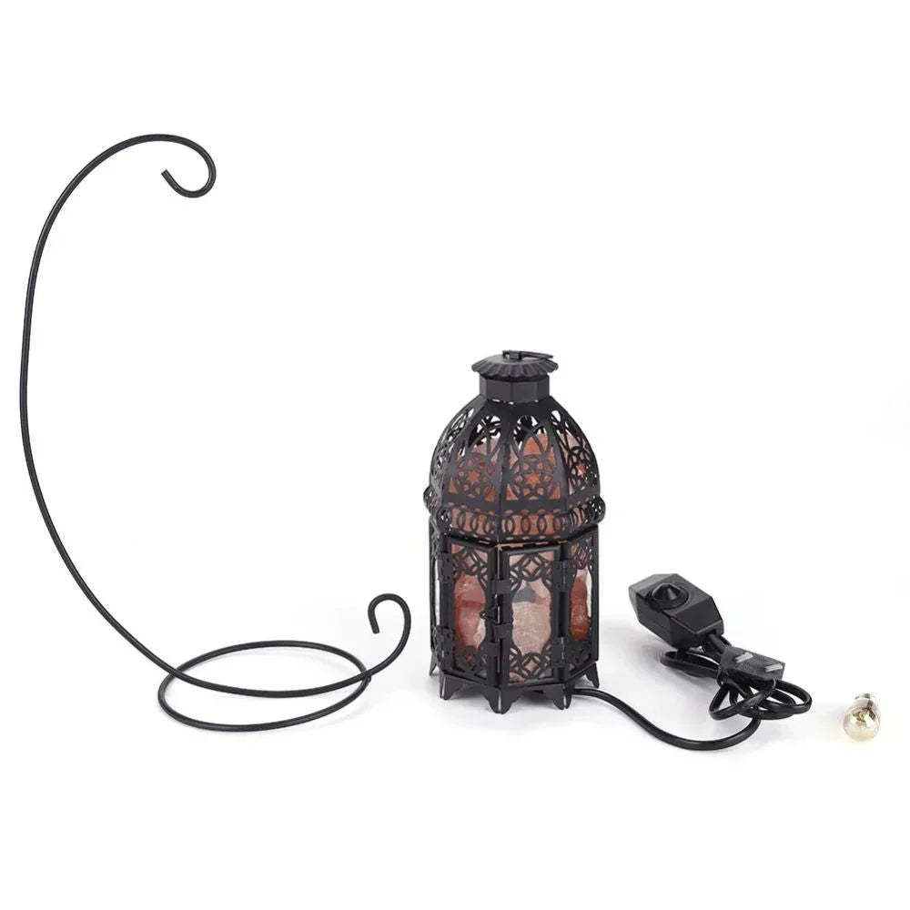 Salt Rock Lamp - Iron Frame - Tabletop Light