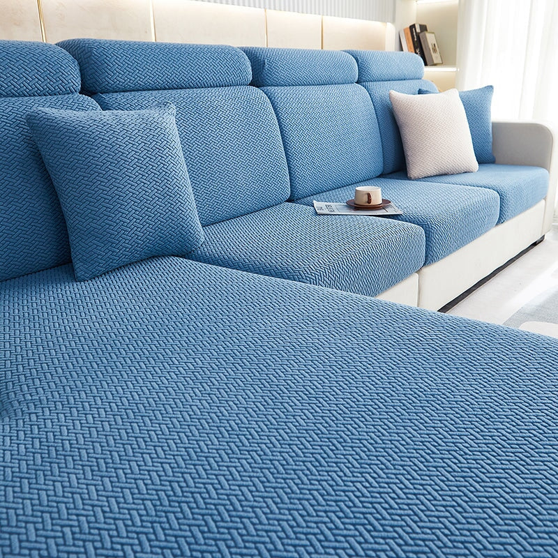 Sectional Sofa Cover - Stretchable Fabric - Installation Instructions Included