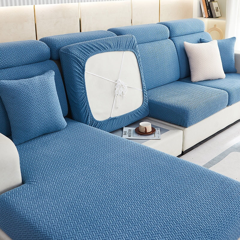 Sectional Sofa Cover - Stretchable Fabric - Installation Instructions Included