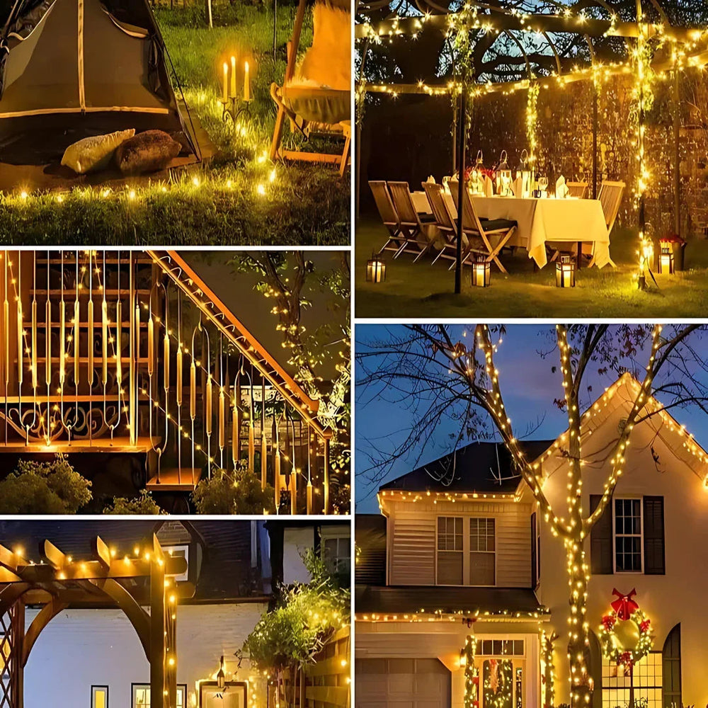 Solar Fairy String Lights - Outdoor Lighting - Christmas Decoration