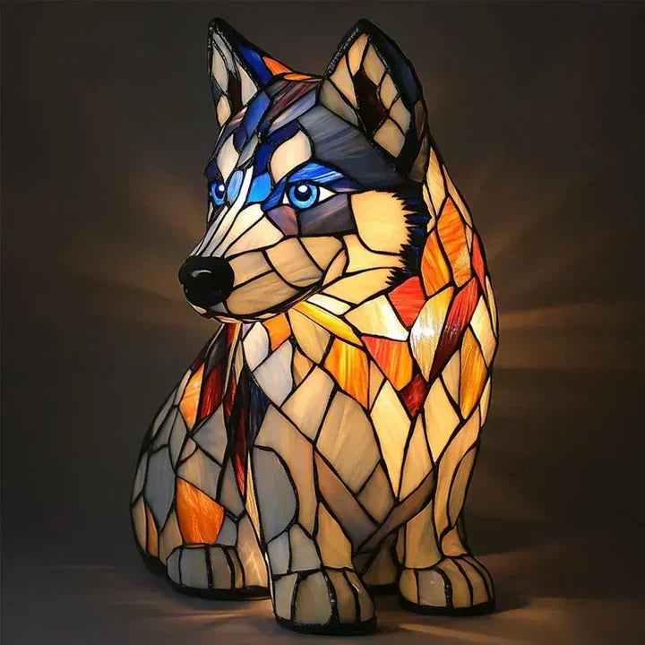 Stained Glass Lamp - Dog Design - Table Lamps - Luvonic