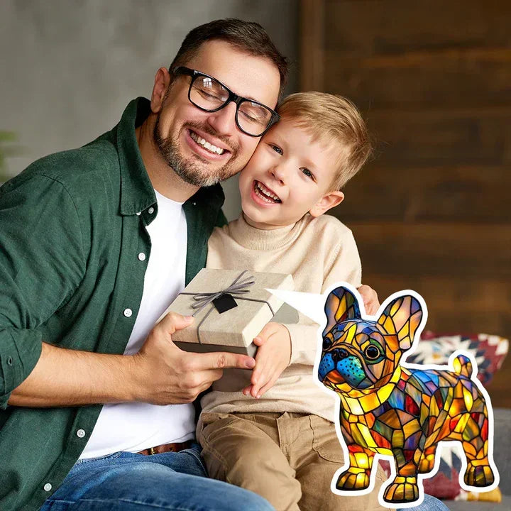 Stained Glass Lamp - Dog Design - Table Lamps - Luvonic