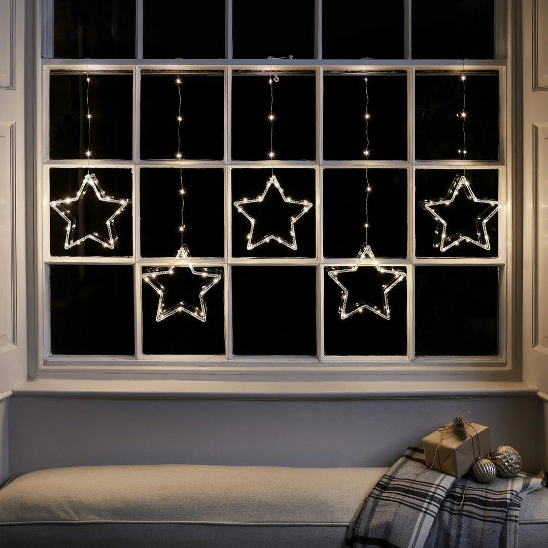 Star Curtain Lights - Christmas Decorations - LED String Lights