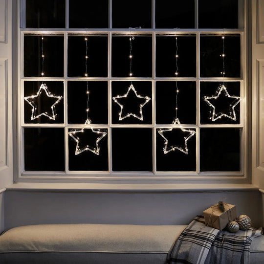 Star Curtain Lights - Christmas Decorations - LED String Lights