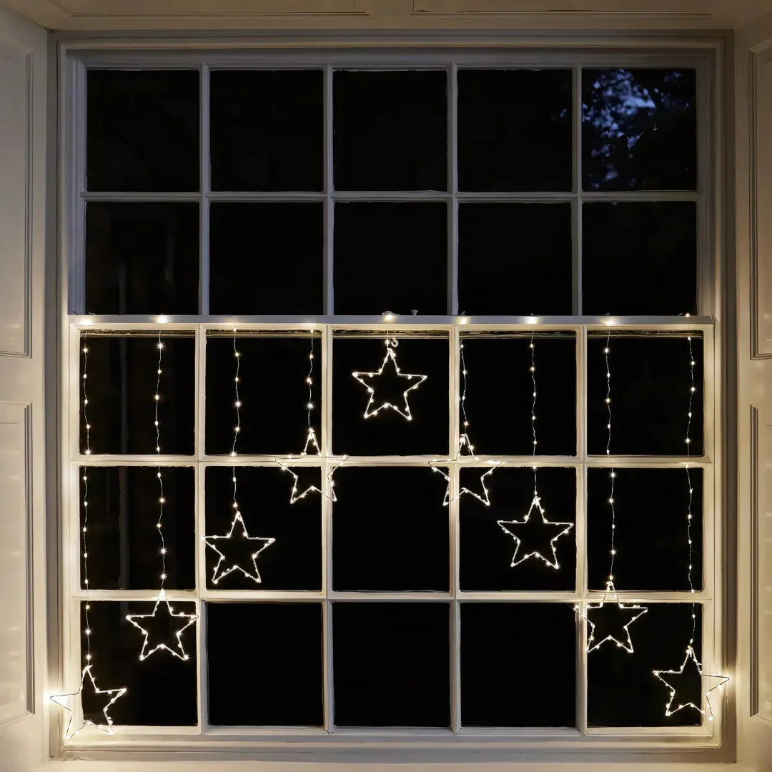 Star Curtain Lights - Christmas Decorations - LED String Lights