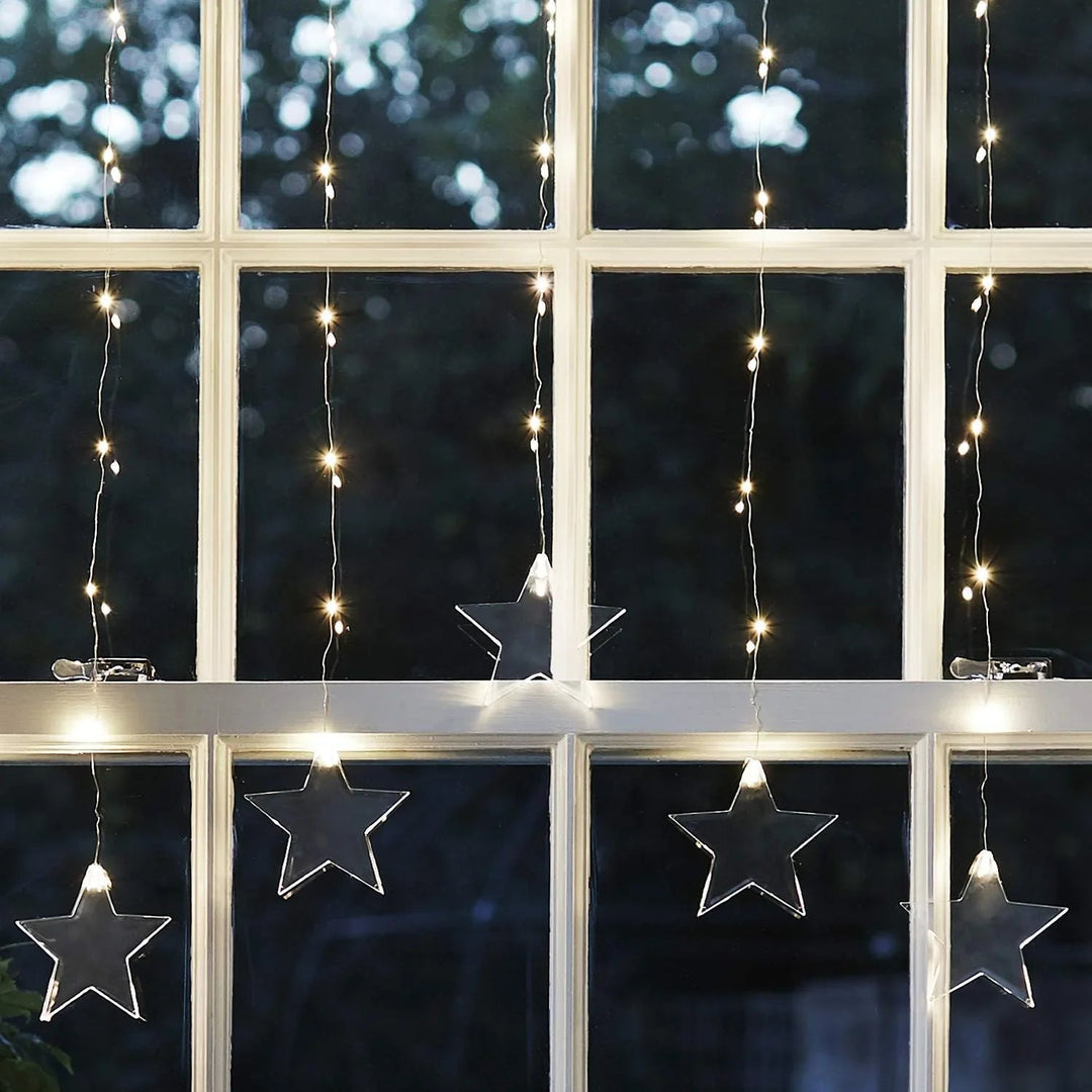 Star Curtain Lights - Christmas Decorations - LED String Lights