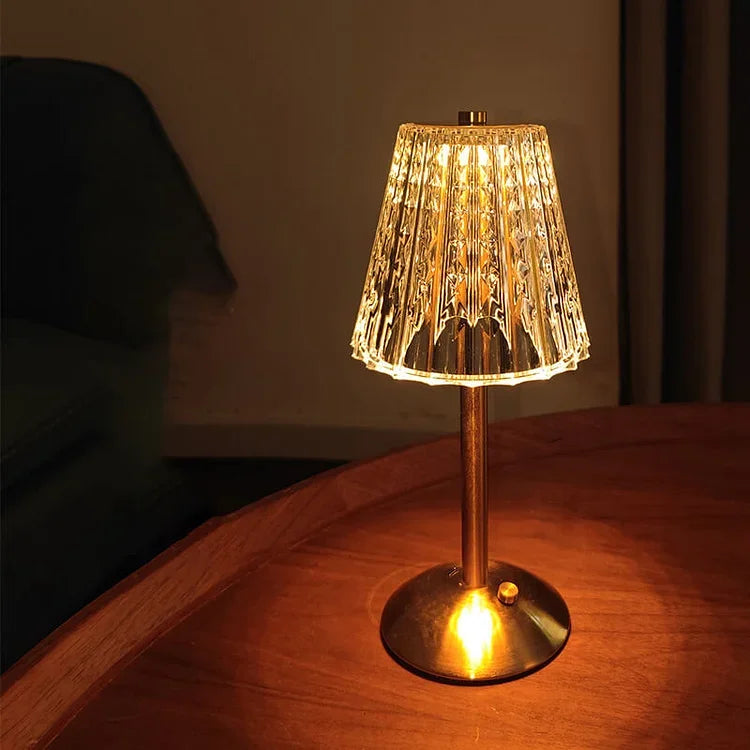 Table Lamp - Crystal Shade - USB Charging