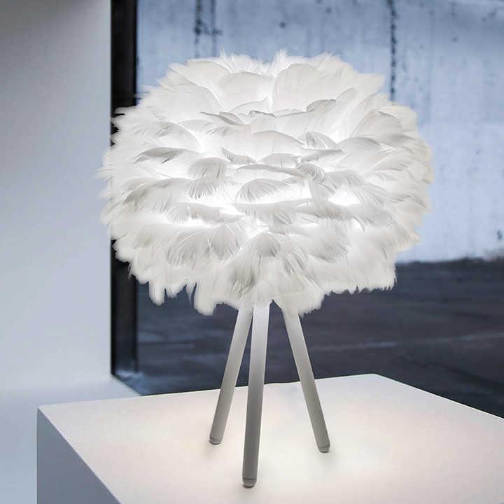 Table Lamp - Feather Shade - Tripod Base