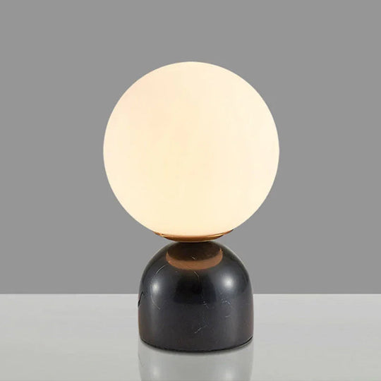 Table Lamp - Glass Globe - Stone Base