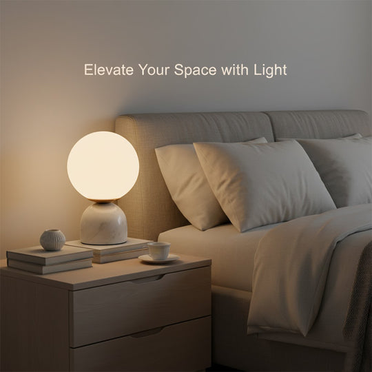 Table Lamp - Globe Design - Stone Base