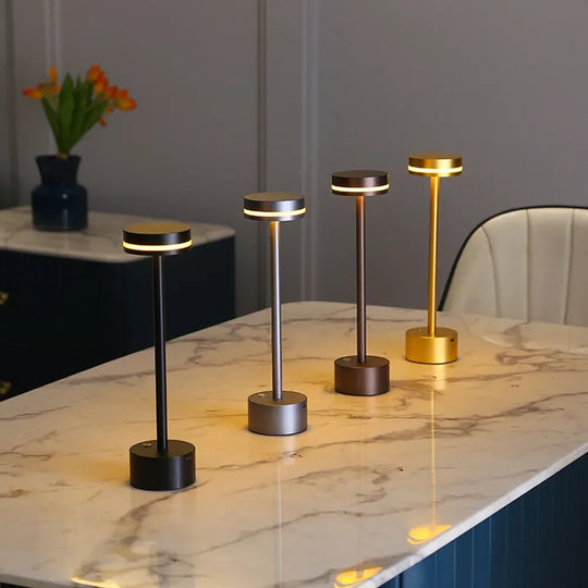 Table Lamp - Gold Aluminium - LED Touch Light