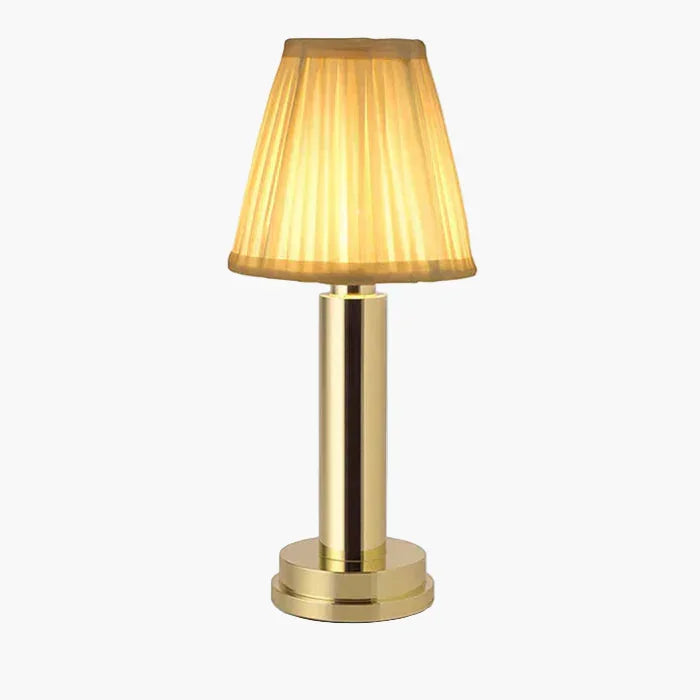 Table Lamp - Gold Base - Fabric Shade