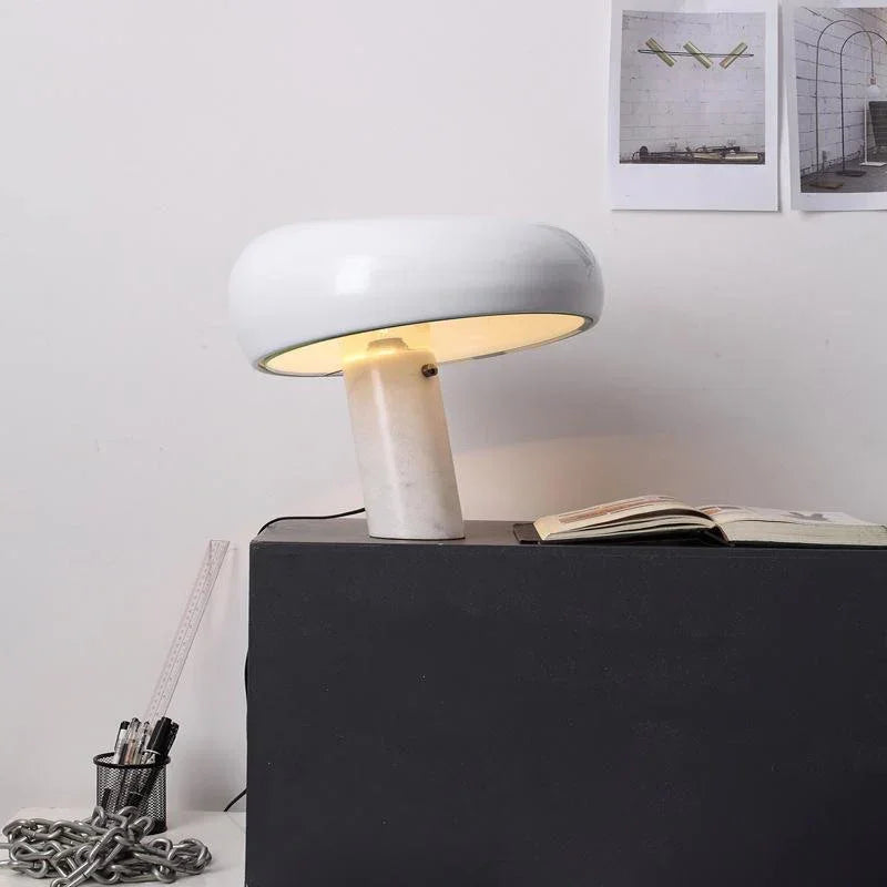Table Lamp - Marble Base - Metal Shade
