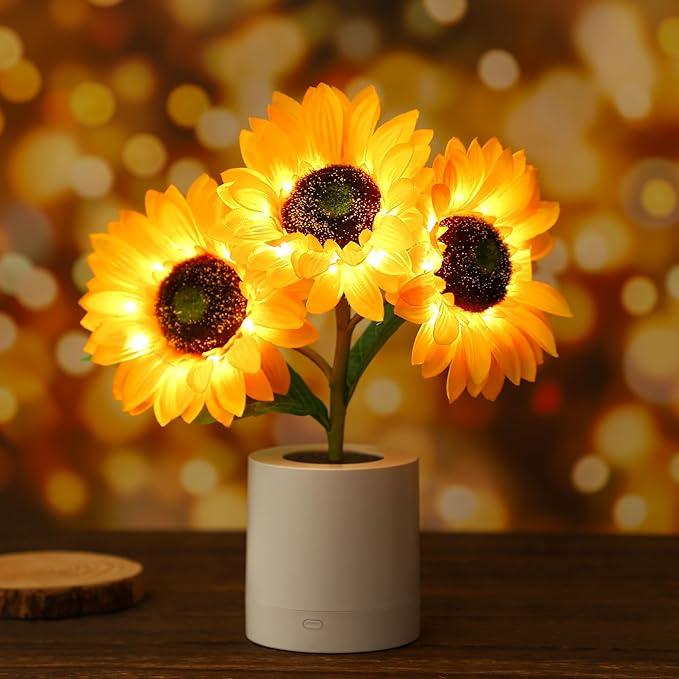 Table Lamp - Sunflower Design - LED Rechargeable