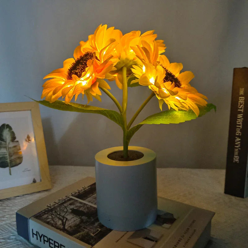 Table Lamp - Sunflower Design - LED Rechargeable