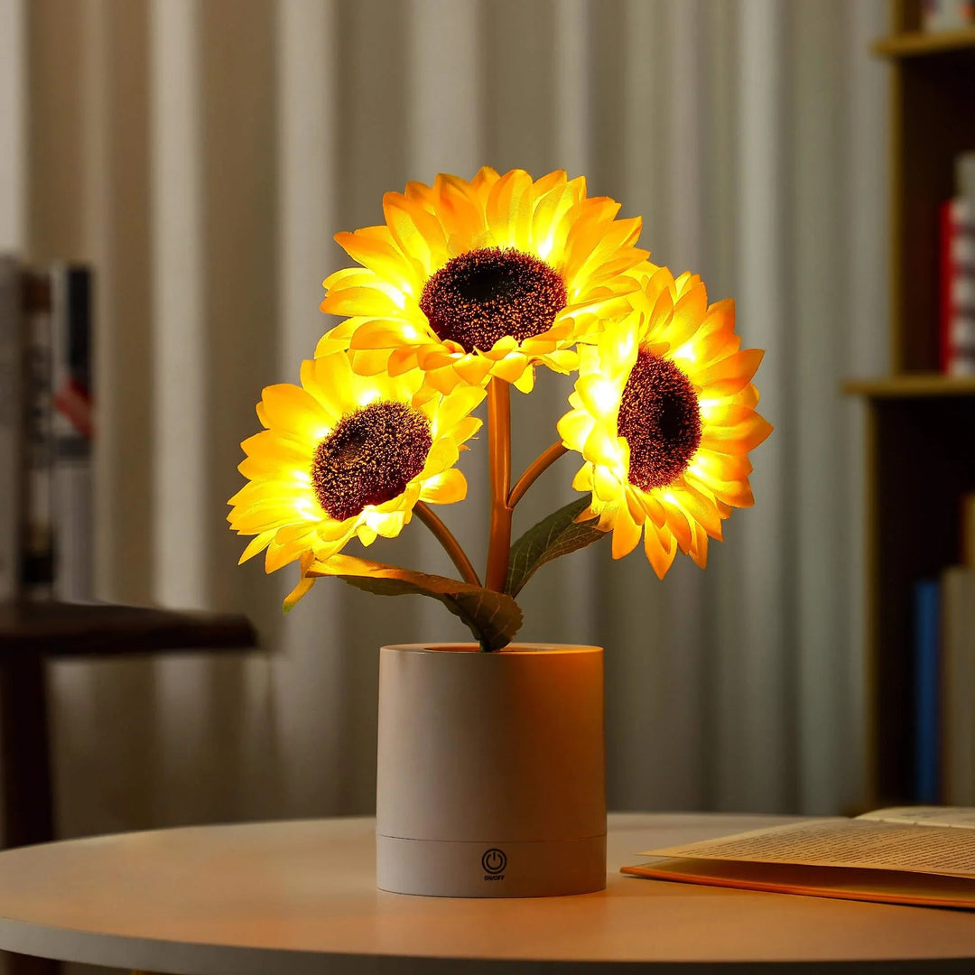 Table Lamp - Sunflower Design - LED Rechargeable