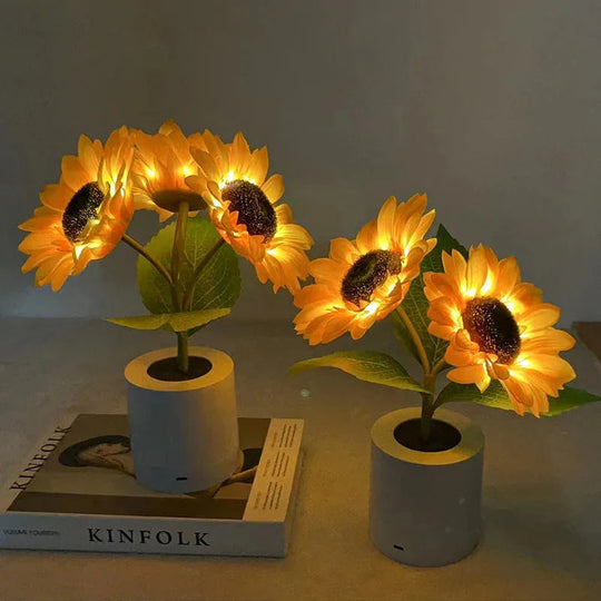 Table Lamp - Sunflower Design - LED Rechargeable