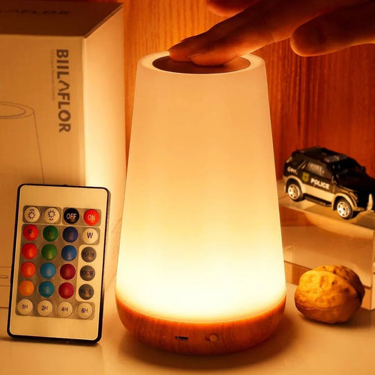 Table Lamp - Wooden Base - Touch Control