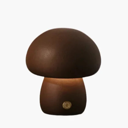 Table Lamp - Wooden Design - Mushroom Shape